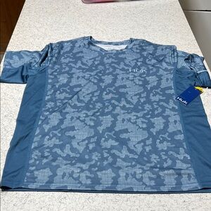 Huk Men's Short Sleeve Blue Camo Tee